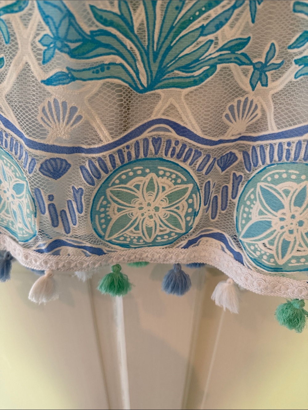 Sea Shell Embroidered Mesh Romper Blue & White - Picture 4 of 4